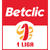 Red and white pixelated icon with 'Betelic' text at top, stylized number '9' in center surrounded by orange circular elements, and partial red text below on a white background.