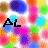 Pixelated icon with colorful circular background and evolving black text reading AL, ALC, ALCY, ALCYS, ALCYSA across frames.