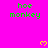 A bright pink background displays green "hoe monkey" text and yellow pixelated hearts in a pattern with one gray rectangle at the bottom right