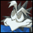 A 48x48 pixel buddy icon featuring a stylized anime character with spiky silver hair and blue clothing against a dark red background, paired with text reading "Anime IM" and "COM" on the right side.