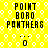 Yellow background with white geometric pattern, black text "POINT BORO PANTHERS" in three above and below a central dot sequence