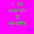 Pixelated green text on bright pink background with two purple heart icons below, displaying 'i <3 sarah 2 death!' in a static layout.