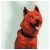 A two-frame contact sheet showing a pixelated red dog mascot on the left and black-and-red text "NERD" on the right, both with gray transparency background.