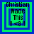 Four identical pixelated icons arranged in a , each displaying text and symbols within layered blue-green borders