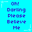 Pixelated text on a bright cyan background with white star and dotted line accents, repeating 'Oh! Darling Please Believe Me' in three