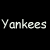 Black background with white text 'Yankees SUCK!' above a black baseball cap featuring a gray NY logo crossed out by red X.