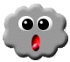 Four gray cloud-shaped icons with varying facial expressions arranged in a on a light gray background