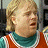 A pixelated contact sheet showing two frames of an animated buddy icon featuring a character from Along Came Polly with red text on the right side.