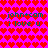 Pixelated icon with bright pink background covered in red heart shapes, displaying repeated text "john+cam i love u" in green pixel font.