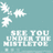 Pixelated teal background with white cloud shapes and partially obscured text reading "SEE YOU LATER" in blocky letters.