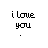 A 3x3 grid of animated frames showing the phrase "i love you" with a small dot or heart symbol changing below it across nine sequential frames.