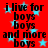 Red background with light blue stars and repeated black text reading "i live for boys boys and more boys" in a pattern