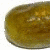 Two views of a brown, glossy pickle-shaped object with light reflections on its surface against white background.