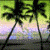 Two side-by-side pixelated palm tree silhouettes against gradient backgrounds, one green-yellow and the other purple-blue.