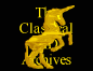Golden unicorn rearing on hind legs with text 'The Classical MIDI Archives' in yellow serif font against black background.