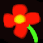 Six distinct flower icons arranged in a , each with unique color combinations for petals, centers, and stems against dark backgrounds