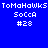 Static blue background with white pixelated text reading "TomaHawks TomaHawks" at top, "Socca" below each, and "#28" beneath that in two