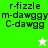 Green and white pixelated icon with text 'r-fizzle m-dawggy C-dawgg' on green background, featuring a small star symbol.