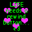 Green pixelated text reads "LIFE needs a rewind button..." with pink hearts and number 43 on black background, animated heart movement.