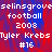 Pixelated text on a red and blue gradient background with repeated elements, including 'selinsgrove', 'football', '2008', 'Tyler Krebs', and '#16'.