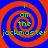 Four identical display a red and blue spiral background with green text reading 'i am the jockmaster' in pixelated font