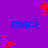 Purple background with blue text and red square patterns in four corners.