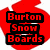 Two static buddy icons side-by-side: left icon has red text 'Burton Snow Boards' on black blocks over a red flame-like shape; right icon has white text 'Duke Blue Devils' on black blocks over blue background with white circular graphic.