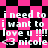 Pixelated text and symbols on a black-and-pink checkered background with repeating diamond shapes.