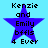 Blue star-shaped icon with black text reading "Kenzie and Emily bffls 4 Ever" on light blue background.
