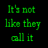 Pixelated image with green, pink, and purple text on black background alongside four people in red outfits.