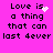 A bright pink background displays four identical text with black pixelated text reading "Love is a thing that can last 4ever" and animated white heart or sparkle effects