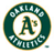 Circular green and white icon with 'OAKLAND ATHLETICS' text in a ring around a large stylized 'A' logo, pixelated rendering.