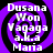 Four identical purple and black spiral-patterned icons with white text reading 'Dusana Won Yagaga a.k.a Maria' arranged in a