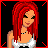 Pixel art of four showing a red-haired woman in white top and black belt, with text fragments 'Love is so', 'blind', 'it feels right', 'when it's wrong' on black background