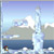 Pixelated static image shows a large ship on water with a tall mast, light blue sky, and distant landmasses under bright lighting.