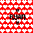 Red and white heart-patterned background with four instances of the name 'RYAN' in black pixelated text, each surrounded by small dark hearts.