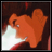 A 48x48 pixel buddy icon featuring a stylized orange character with white highlights against a dark background, paired with text reading "Anime IM" and "COM" on the right side of a contact sheet layout.