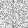 Static grayscale pattern of interlocking geometric shapes with rounded corners and pixelated outlines forming a repeating, maze-like design.
