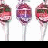 Animated lollipop icons with color variations and text overlays on a white background.