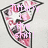 Pixelated image of a stylized face with pink and white tones, overlaid with pink text reading "Tiffany the shit!" on a light gray background.