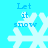 Pixelated snowflake icon with 'Let it snow' text on cyan background, showing two distinct frame variations.