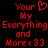 Red pixelated text on black background reads 'Your My Everything and More <33' with a heart symbol replacing the first letter of 'Your'.