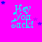 Cyan text 'Hey You Sack!' on bright pink background with scattered blue and purple stars, arranged in a of repeated icons
