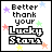 Pixel art of nine identical showing 'Better than your Lucky Stars' text with colorful stars and changing letter colors