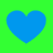Four blue heart shapes arranged in a on a bright green background, each with slightly different pixelation and positioning across observations