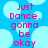 Pixelated text on a blue background with light blue clouds, displaying 'Just Dance, gonna be okay' in pink letters.