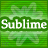 A contact sheet of 11 animated frames showing a green background with repeated white text "Sublime" and faint star-like shapes, arranged in a 4x3 grid with one empty cell.
