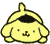 Yellow cartoon dog with black nose and eyes, lying down in four- showing head movement from left to right