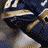 Pixelated football player in blue and gold uniform with helmet, shown from multiple angles including close-up of face and jersey details.