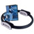 Blue and black pixelated icon with a rectangular blue section and curved black line on white background